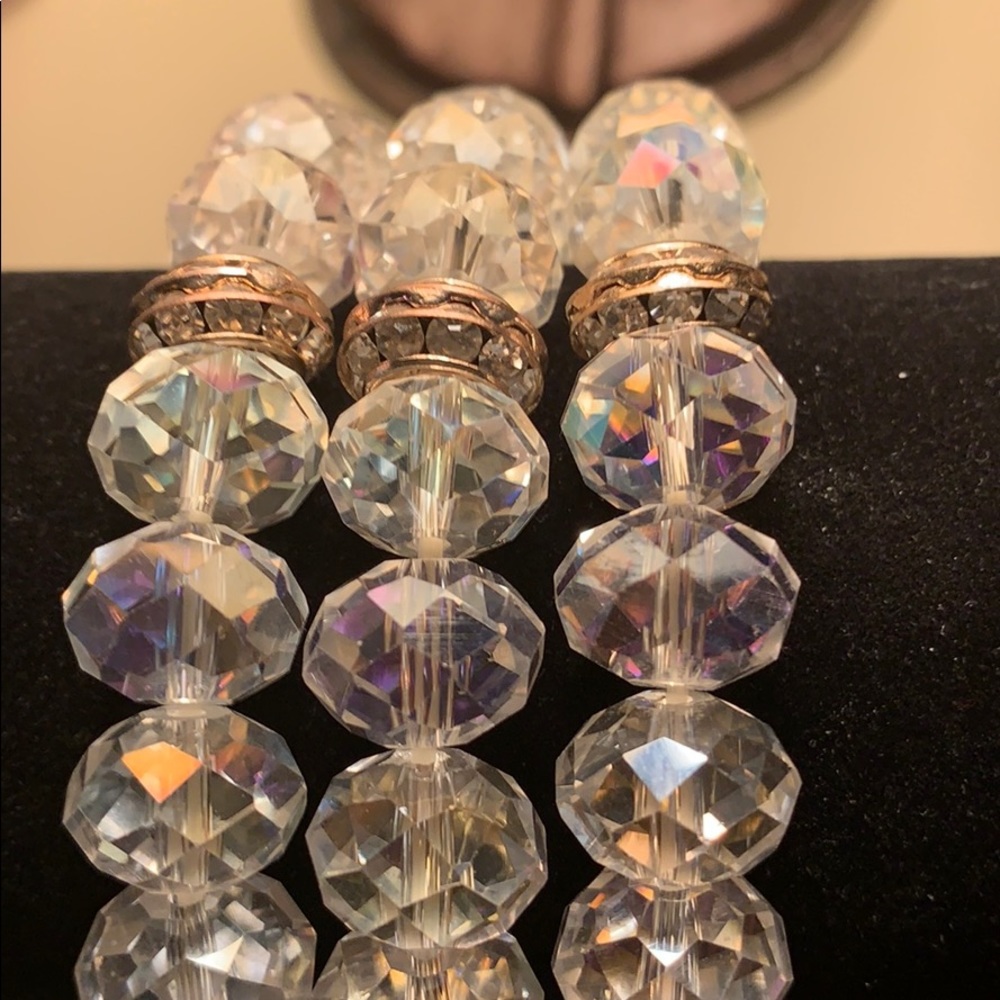 Stacking Bracelets crystal/gold/rhinestones